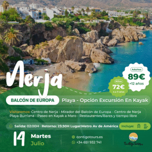 NERJA - MÁLAGA MARTES 14-07 "Excursión en Kayak"