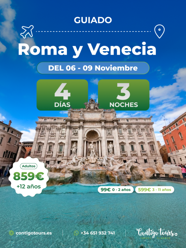 ROMA Y VENECIA VIERNES 06-11 AL 09-11