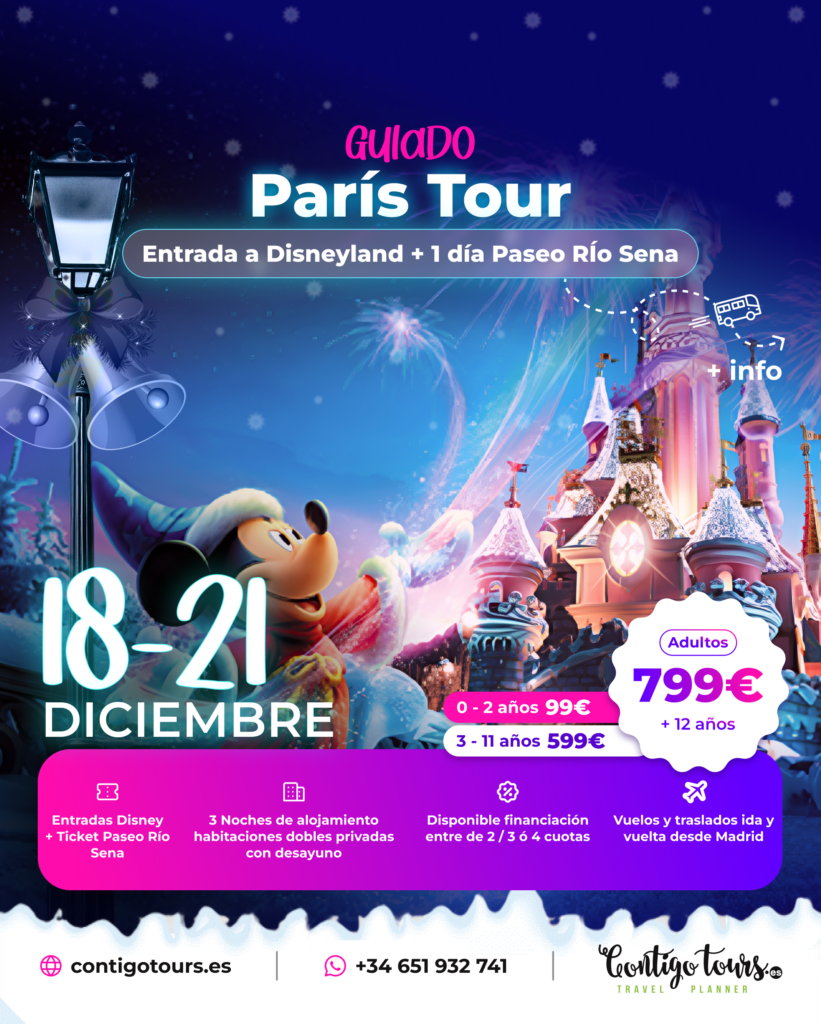 PARÍS -Vuelos/Hotel/Disneyland 18 al 21 de Diciembre